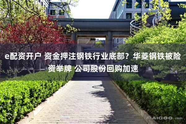 e配资开户 资金押注钢铁行业底部？华菱钢铁被险资举牌 公司股份回购加速